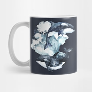 Jumping Orcas Mug